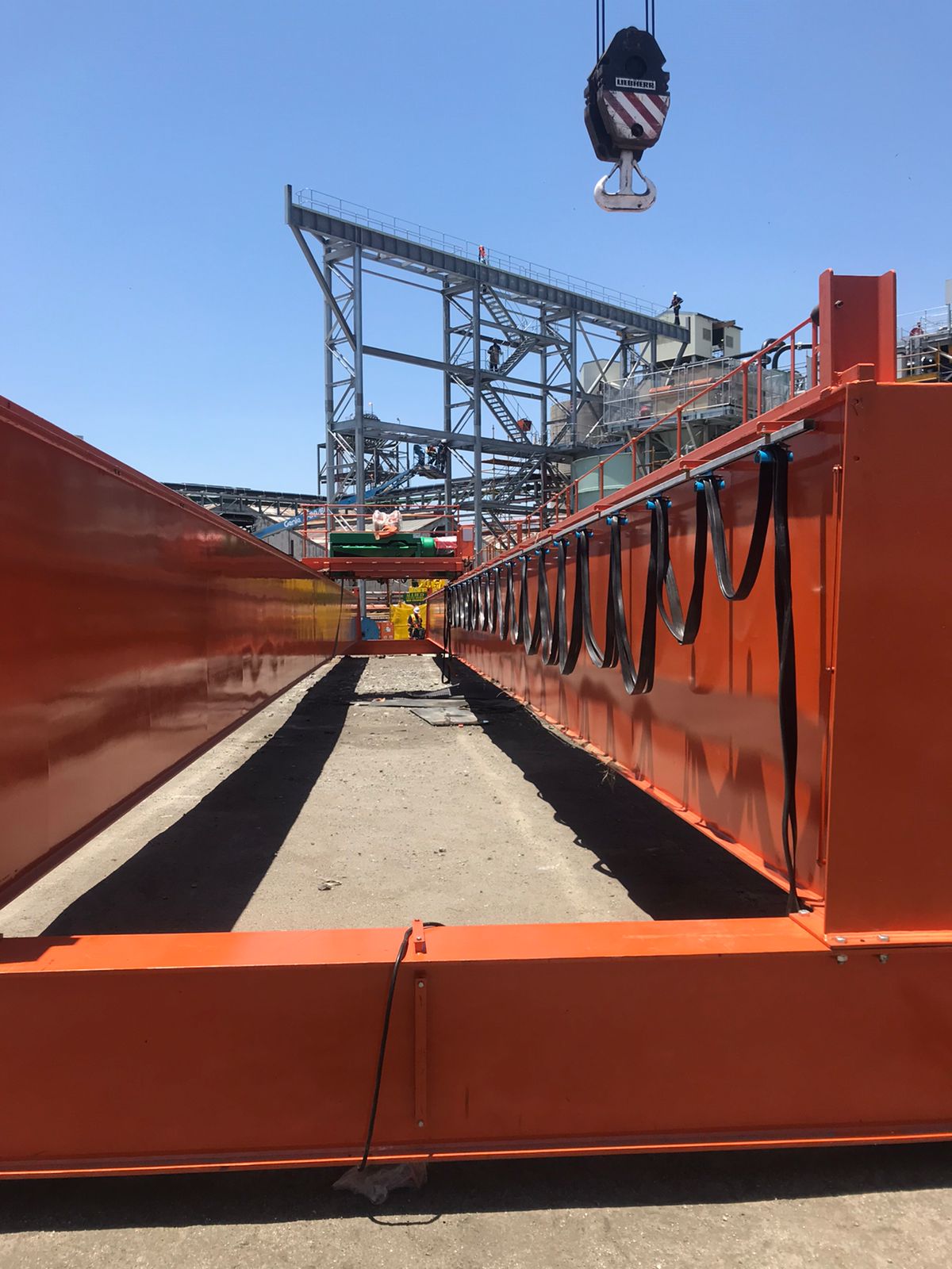 Crane installation at industrial site